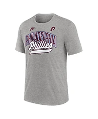 Nike Men's Heather Gray Philadelphia Phillies Cooperstown Collection Retro Tri-Blend T-Shirt