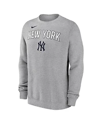 Nike Men's Heather Gray New York Yankees Pullover Sweatshirt