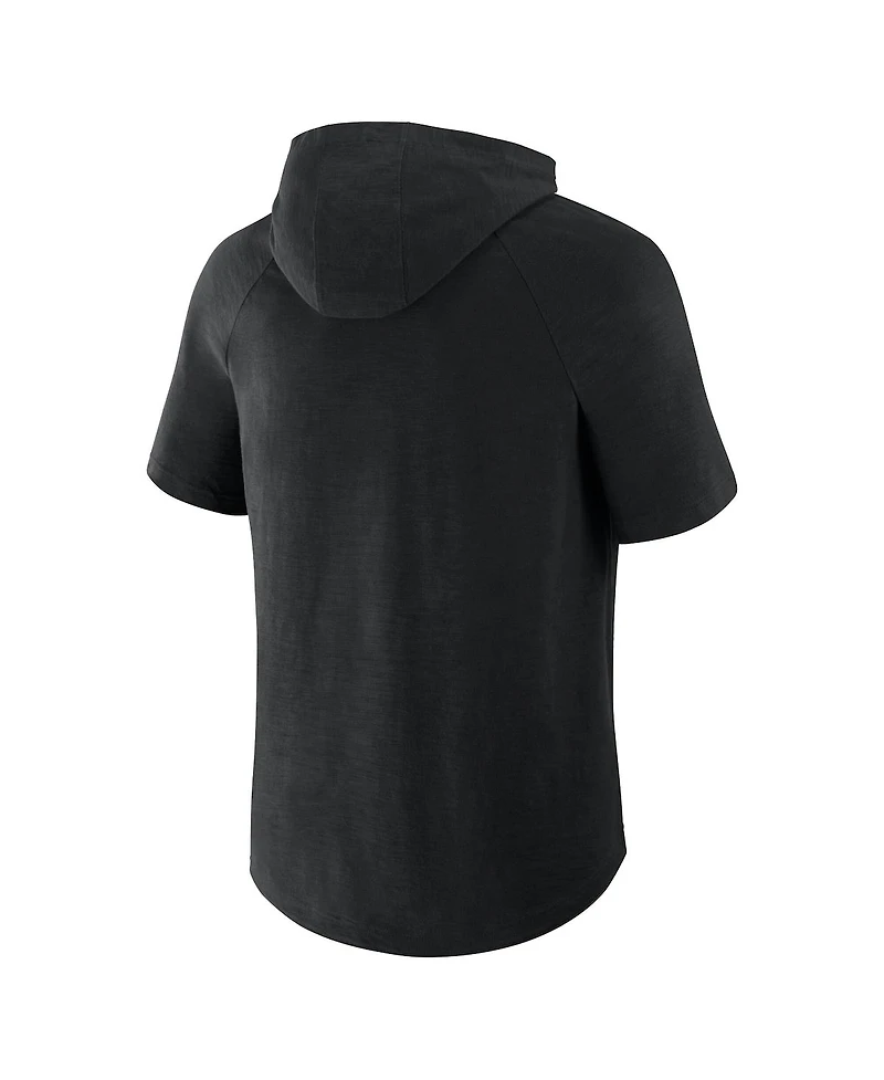 Fanatics Men's Black Baltimore Orioles Clubhouse Optimal Play Raglan Short Sleeve Pullover Hoodie