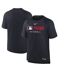 Nike Men's Navy Minnesota Twins Authentic Collection Pregame Raglan Performance T-Shirt