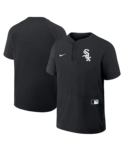 Nike Men's Black Chicago White Sox Authentic Collection Raglan Short Sleeve Windshirt