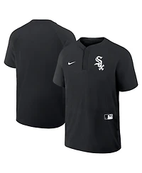 Nike Men's Black Chicago White Sox Authentic Collection Raglan Short Sleeve Windshirt