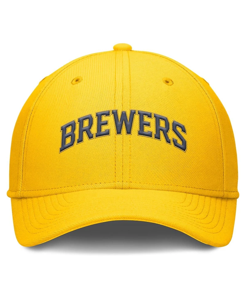 Nike Men's Gold Milwaukee Brewers Rise Performance Flex Hat