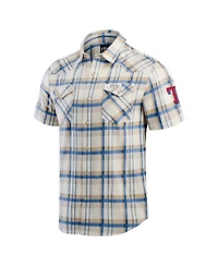 Fanatics Men's Royal Texas Rangers Plaid Full-Snap Shirt