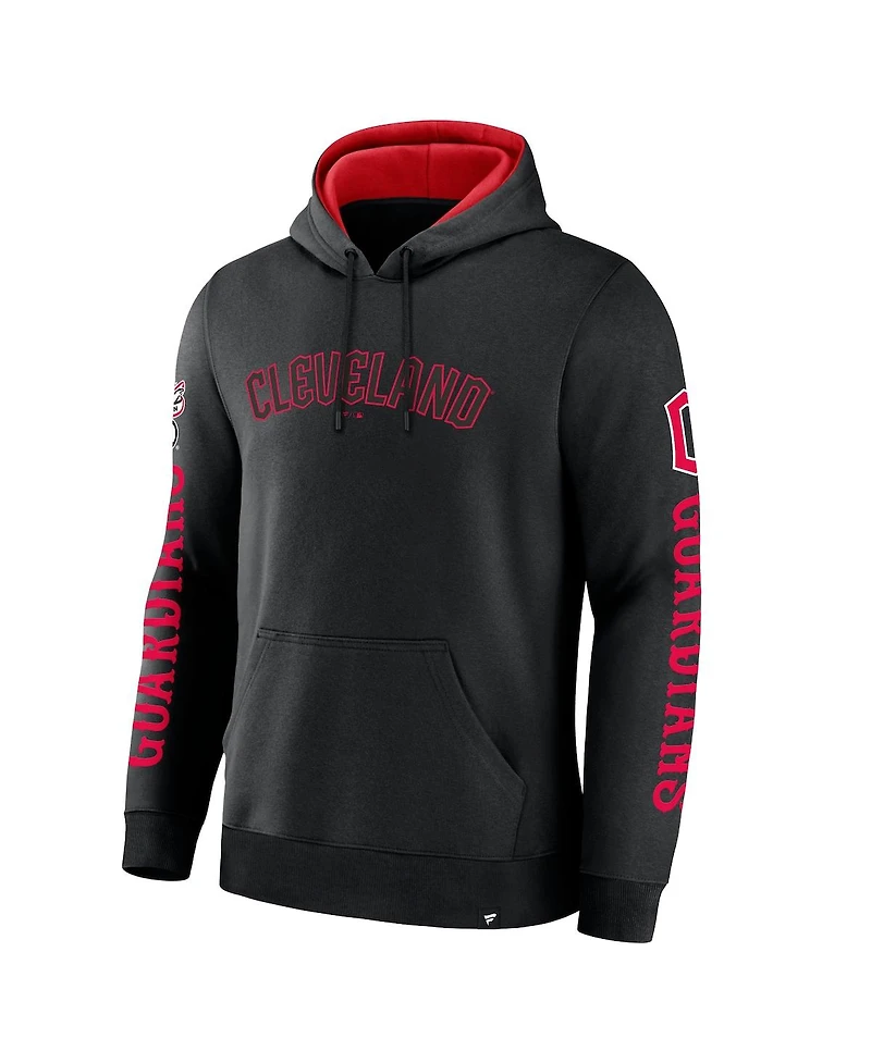Fanatics Men's Black Cleveland Guardians Big City Legacy Fleece Pullover Hoodie