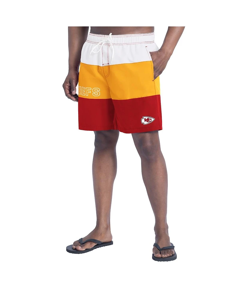 G-iii Sports by Carl Banks Men's Red/Gold Kansas City Chiefs Sunrise Volley Swim Shorts
