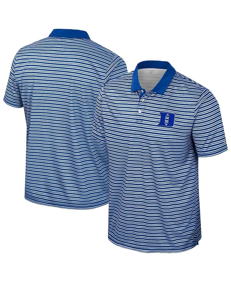 Colosseum Men's Royal Duke Blue Devils Striped Polo Shirt