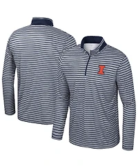 Colosseum Men's Navy Illinois Fighting Illini Striped Quarter-Zip Top