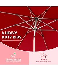 10FT Patio Umbrella, Outdoor Table Umbrella with Push Button Tilt and Crank, Uv Protection Waterproof Market Sun 8 Sturdy Ribs for Garde