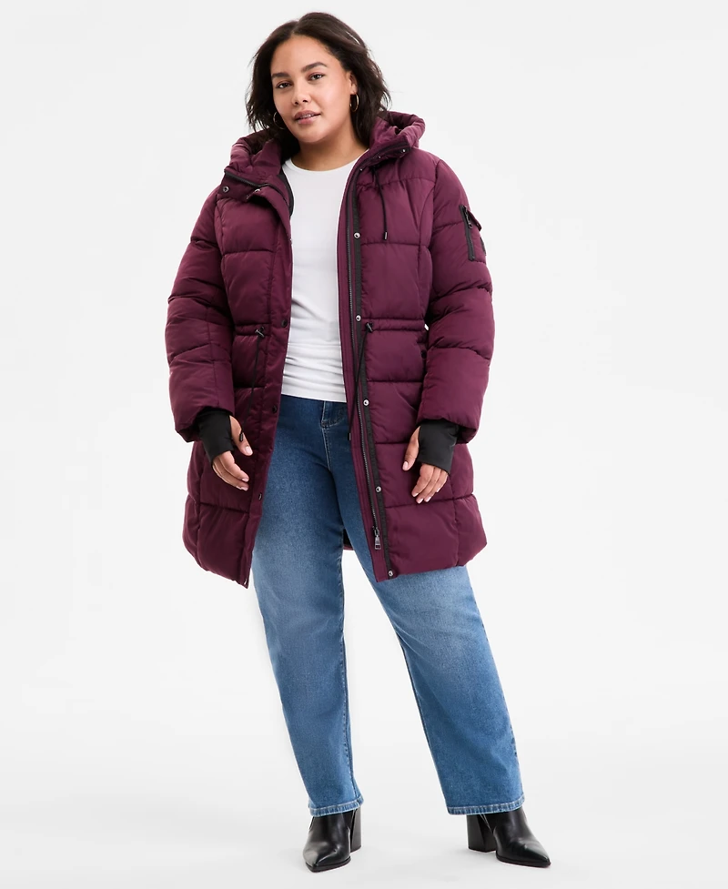 Steve Madden Plus Size Hooded Anorak Puffer Coat
