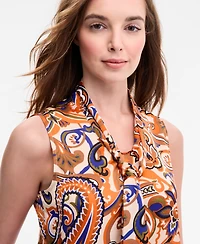Tahari Asl Women's Sleeveless Tie-Neck Blouse