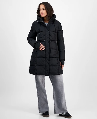 Steve Madden Women's Hooded Puffer Utility Coat
