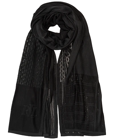 Lauren Ralph Pointelle Patchwork Wrap