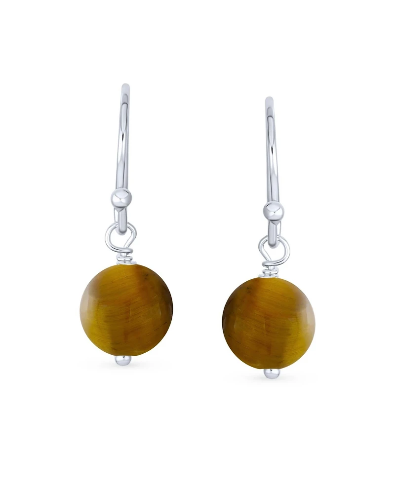 Bling Jewelry Basic Round 8MM Bead Drop Earrings with Fish Hook Sterling Silver