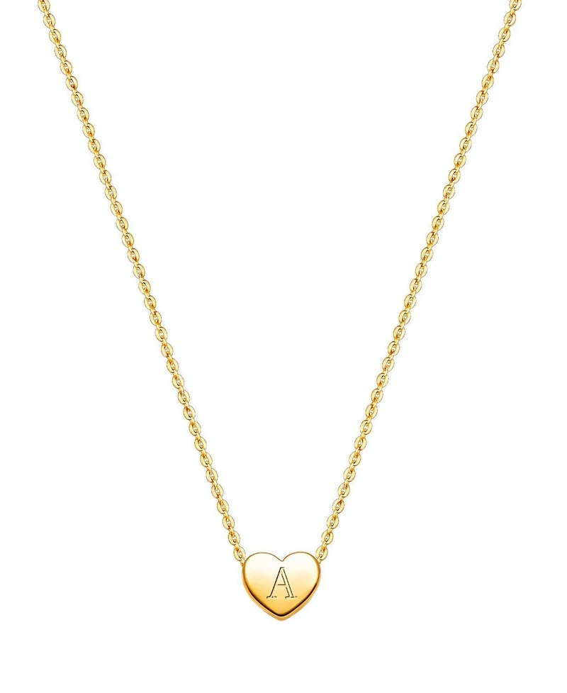 Tiny Blessings Girls Children's 14k gold Mini Sliding Heart & Engraved Initial 12-14" Necklace
