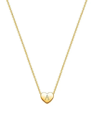 Tiny Blessings Girls Children's 14k gold Mini Sliding Heart & Engraved Initial 12-14" Necklace