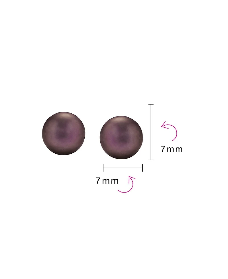 Bling Jewelry Basic Simple Bead Ball Freshwater Cultured Pearl Stud Earrings .925 Sterling Silver 7MM