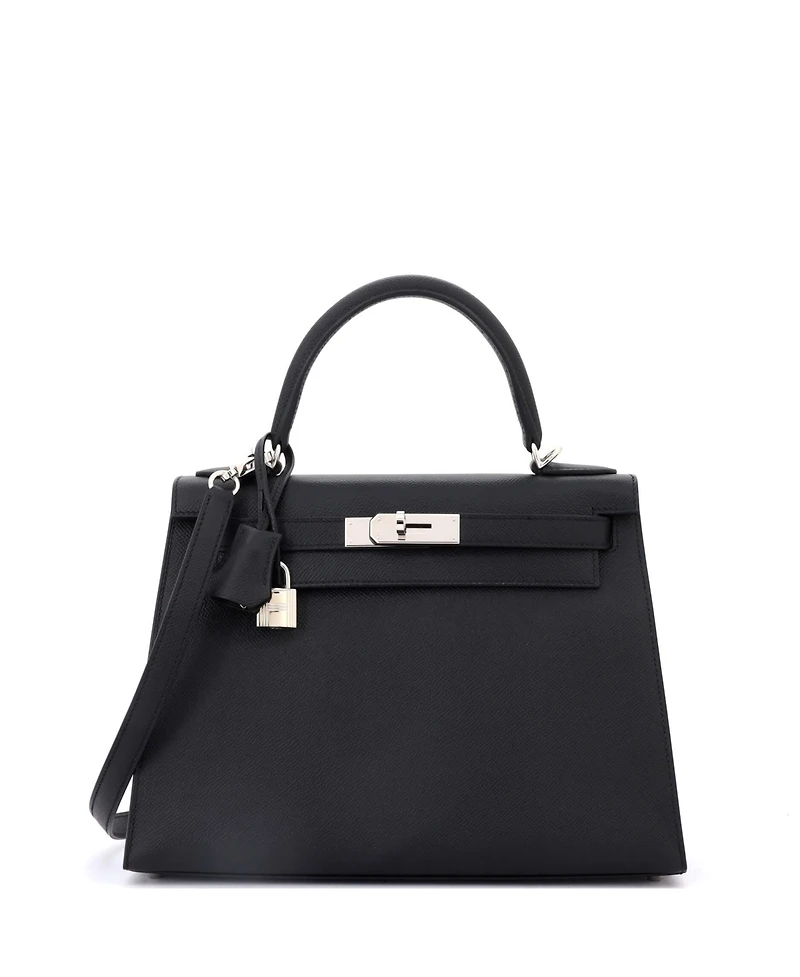 Pre-Owned Hermes Kelly Handbag Epsom with Palladium Hardware