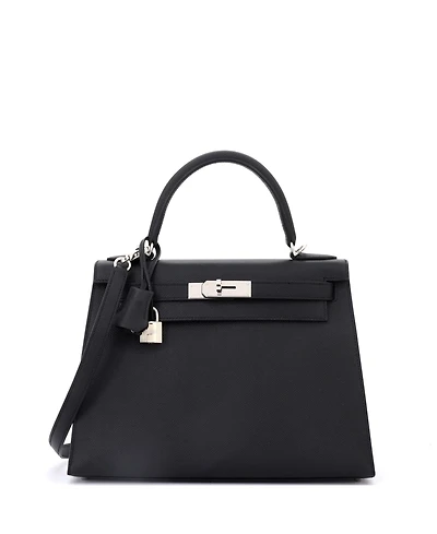 Pre-Owned Hermes Kelly Handbag Epsom with Palladium Hardware