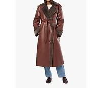 WeWoreWhat Women's Bonded Faux Fur Overcoat