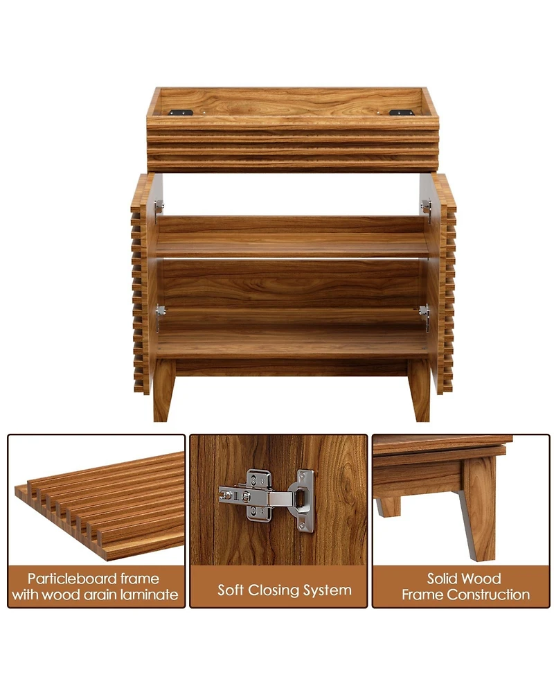 Mid-Century Freestanding Bathroom Cabinet Vanity with Storage