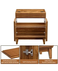 Mid-Century Freestanding Bathroom Cabinet Vanity with Storage