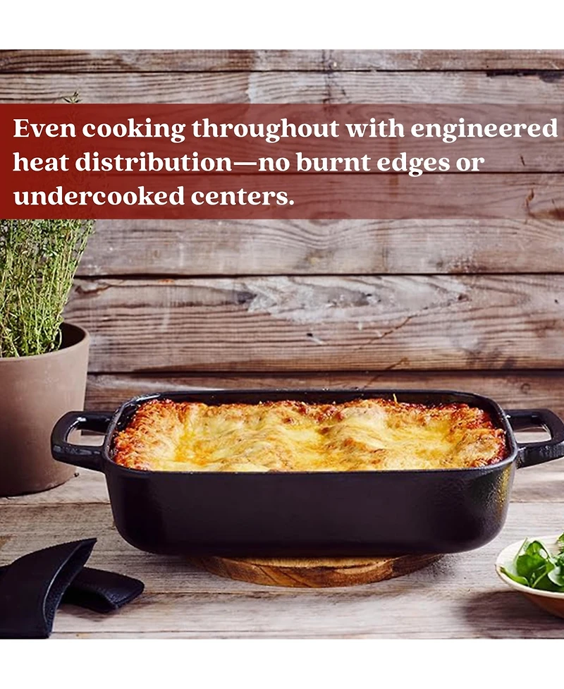 Alva Nori 12x8” Enameled Cast Iron Roasting Pan – Heavy-Duty, Non-Toxic Pfas/Pfoa/Ptfe-Free Bakeware