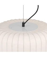 Possini Euro Design Jaime 18" Modern Pendant Chandelier Ceiling Light Fixture Dining Room Over Table Drum Matte Black and White