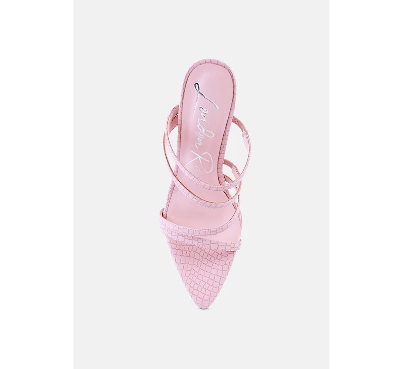 New Affair Croc Strappy High Heel Sandals