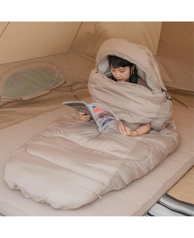 Naturehike Cotton Sleeping Bag, Large & Breathable, Soft Pure Lining, Washable with Foot Zipper for Ventilation, Lightweight Spacious