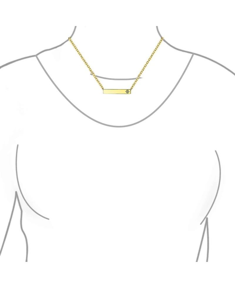 Bling Jewelry Ayllu Amulet Talisman Inspirational Heart Infinity Clover Love Luck Unity Sideways Bar Pendant Necklaces Yellow Gold Plated.925 Sterling
