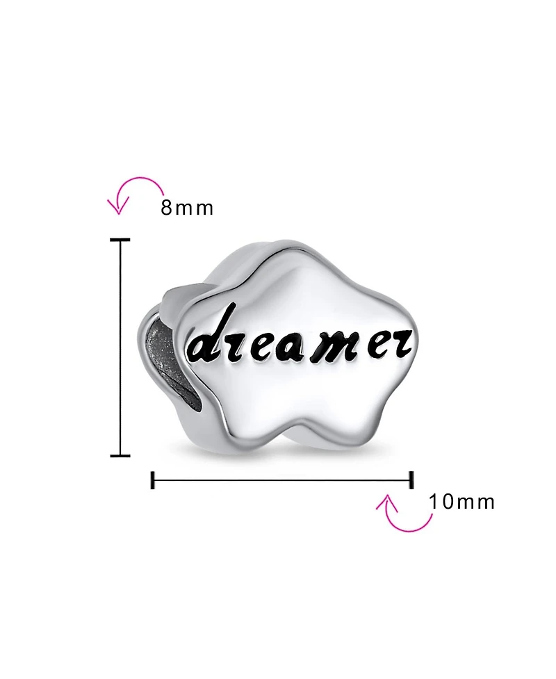 Bling Jewelry Hopes & Dreams Cloud Charm Bead in Oxidized Sterling Silver for European Bracelet
