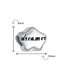 Bling Jewelry Hopes & Dreams Cloud Charm Bead in Oxidized Sterling Silver for European Bracelet