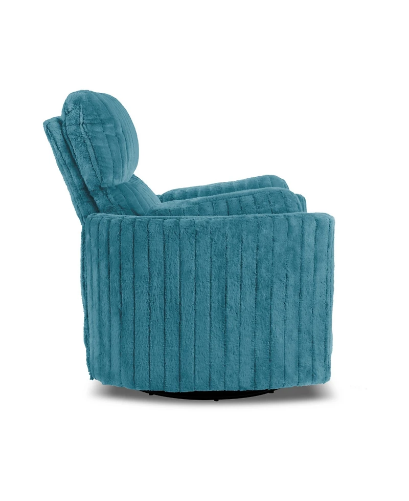 Furniture of America 41" Jorvien Modern Chenille Power Swivel Glider Recliner with Pillows