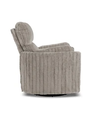 Furniture of America 41" Jorvien Modern Chenille Power Swivel Glider Recliner with Pillows