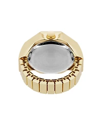 Nine West Women's Quartz Contemporary Black and Gold-Tone Metal Alloy Ring Watch, 23mm