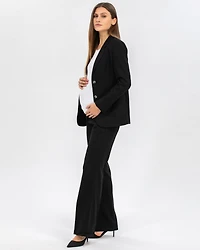 Pietro Brunelli Maternity Maternity Linen Mix Textured Elastic Waist Flared Robert Trousers