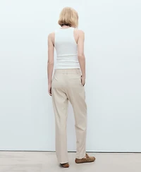 Mango Women's Straight-Fit Pleated Trousers Pants