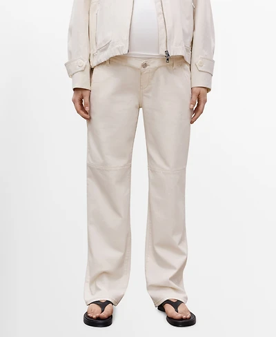 Mango Women's Maternity Wide Leg Jeans