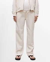 Mango Women's Maternity Wide Leg Jeans