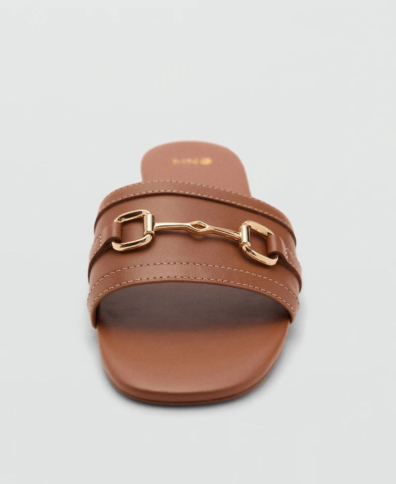 Mango Women's Buckle Leather Sandals