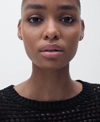 Mango Women's Short-Sleeved Openwork Knitted Sweater