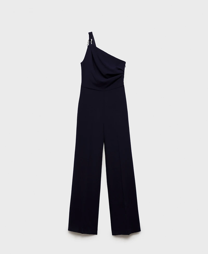 Mango Women's Metallic Detail Asymmetrical Jumpsuit