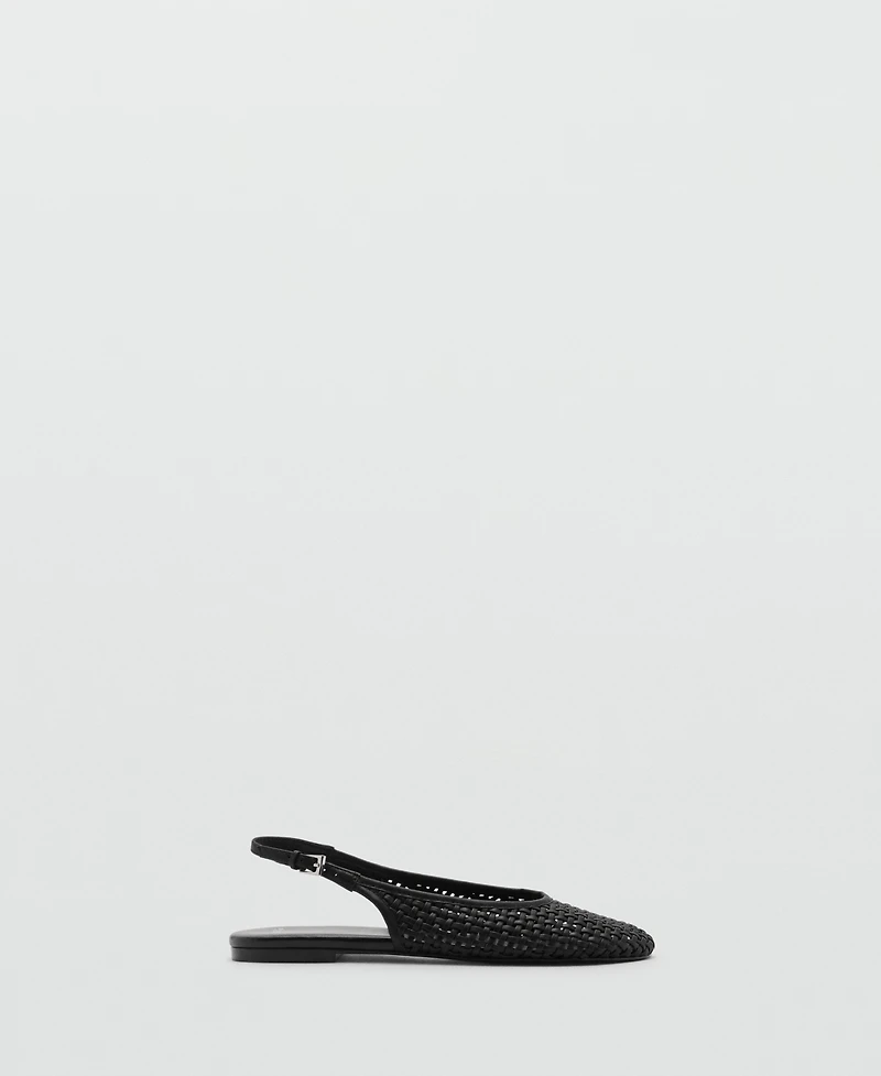 Mango Women's Braided Leather Effect Shoes