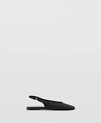 Mango Women's Braided Leather Effect Shoes