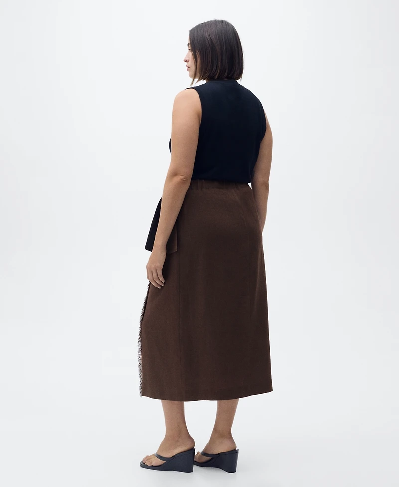 Mango Women's Linen Sarong Skirt