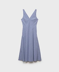 Mango Women's Striped Flared Midi Dress