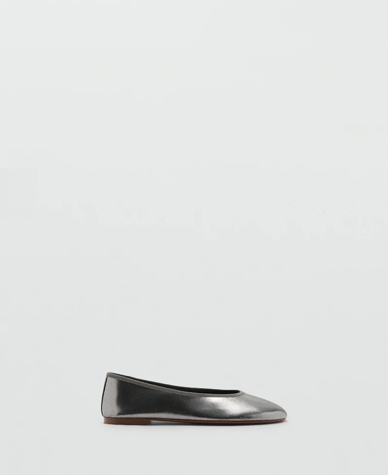Mango Women's Metallic Ballet Flats