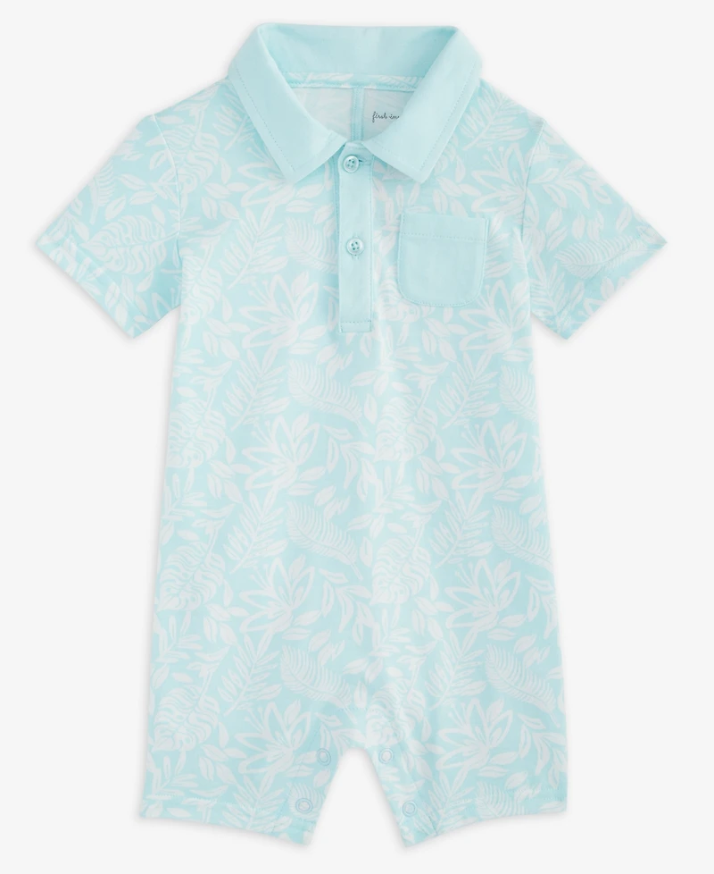 Baby Boys Collared Printed Sunsuit, Exclusively at Macy's