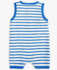 First Impressions Baby Seaside Striped Cotton Romper, Exclusively at Macy's